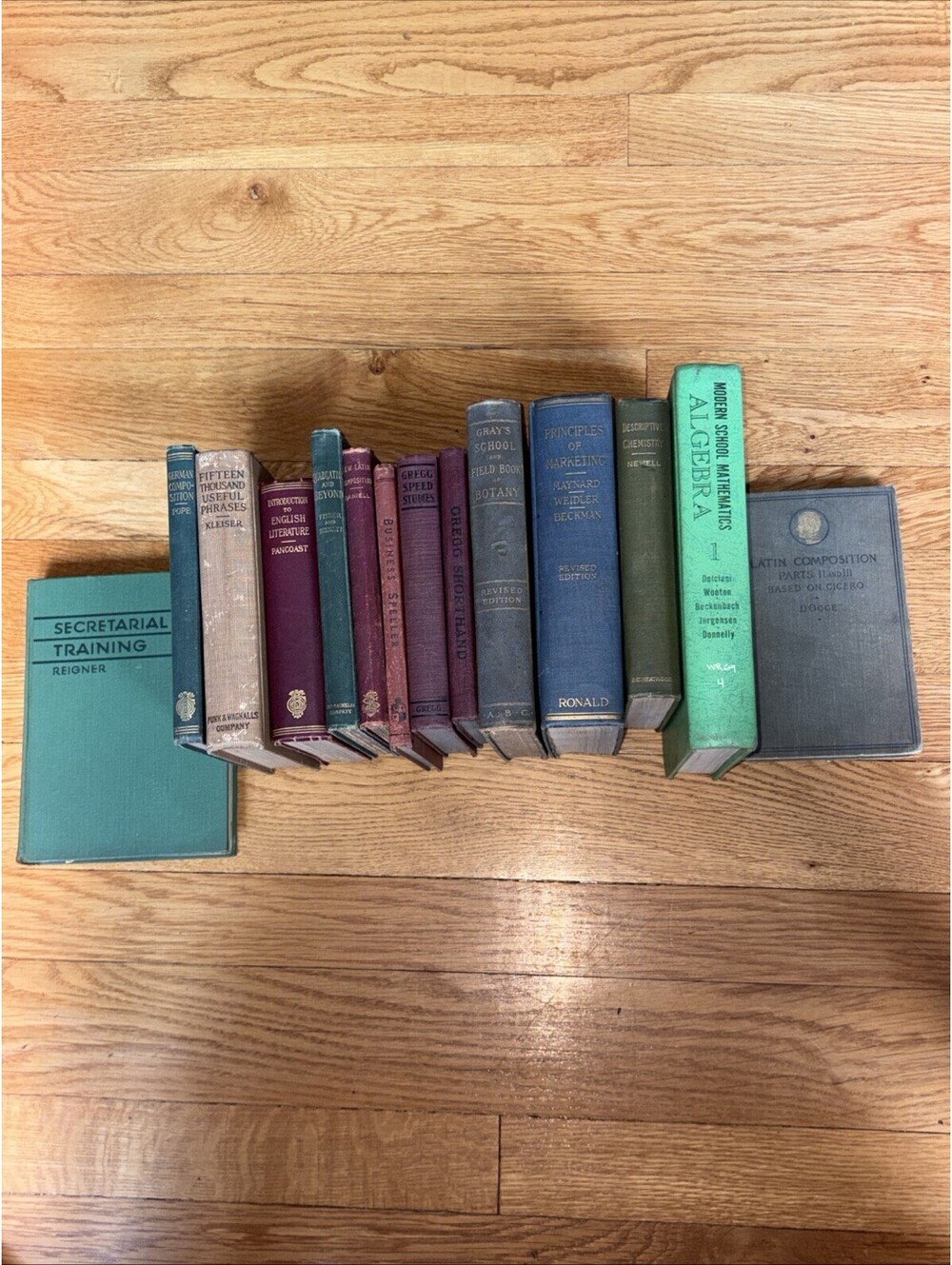 Lot of 14 Vintage Hardcover Textbooks & Literature Books - Mid-Century Decor